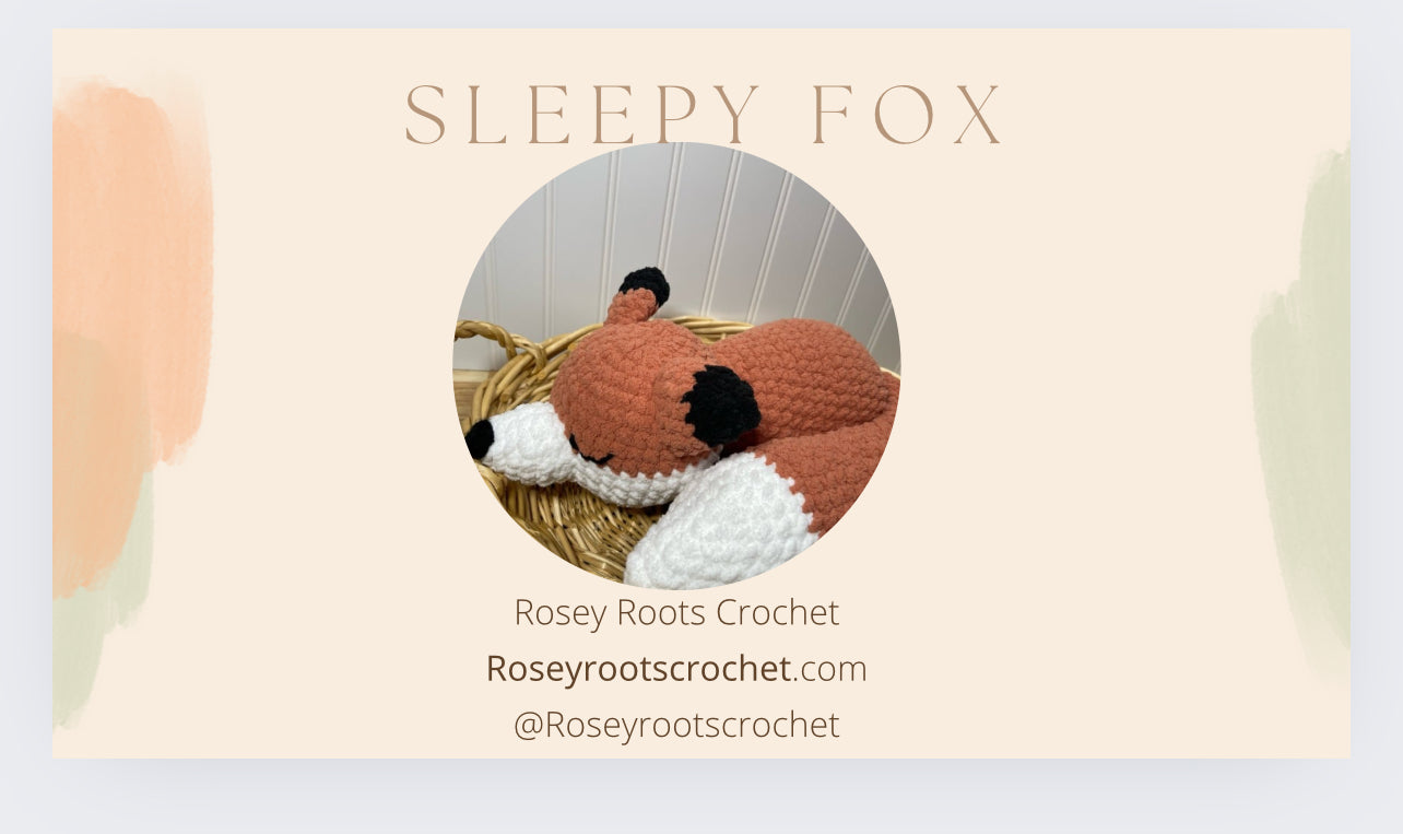 Sleepy Fox Crochet Pattern (Pattern Only)